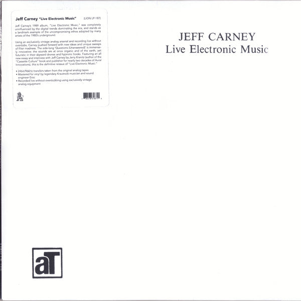 Jeff Carney - Live Electronic Music | Mint (M) Mint (M)-The Happy Cap