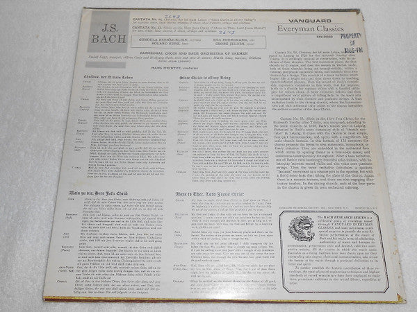 Cantata No. 95, Cantata No. 33 | Near Mint (NM) Very Good Plus (VG+)-The Happy Cap