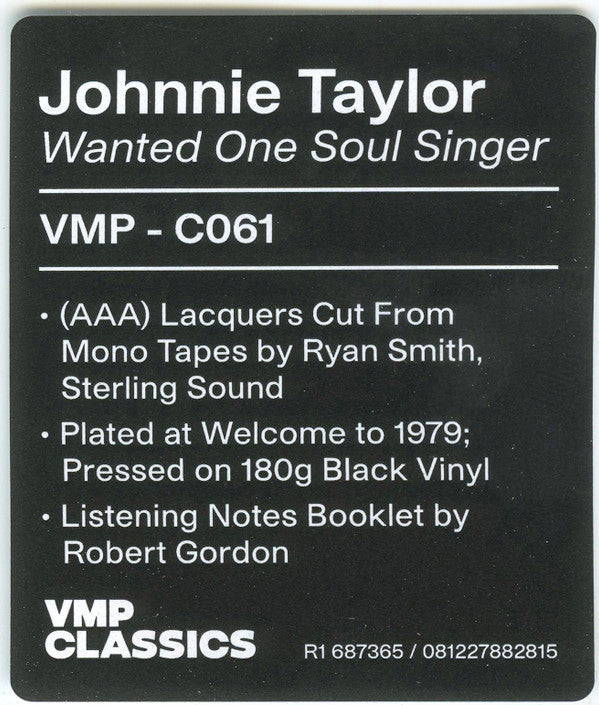 Johnnie Taylor - Wanted One Soul Singer | Mint (M) Mint (M)-The Happy Cap