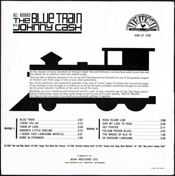 Johnny Cash - All Aboard The Blue Train | Very Good Plus (VG+) Very Good (VG)-The Happy Cap