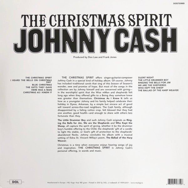 Johnny Cash The Christmas Spirit DOL LP, Album, RE, Red Mint (M) Mint (M)-The Happy Cap