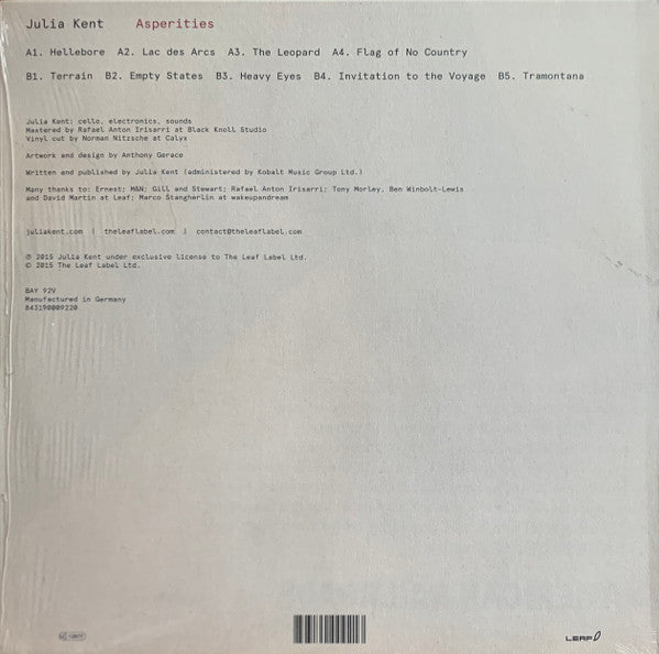 Julia Kent - Asperities | Mint (M) Mint (M)-The Happy Cap