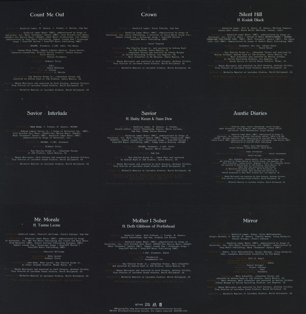 Kendrick Lamar Mr. Morale & The Big Steppers pgLang, Top Dawg Entertainment, Aftermath Entertainment, Interscope Records 2xLP, Album, 180 Mint (M) Mint (M)-The Happy Cap