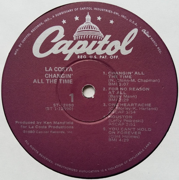 La Costa - Changin' All The Time | Near Mint (NM) Near Mint (NM)-The Happy Cap