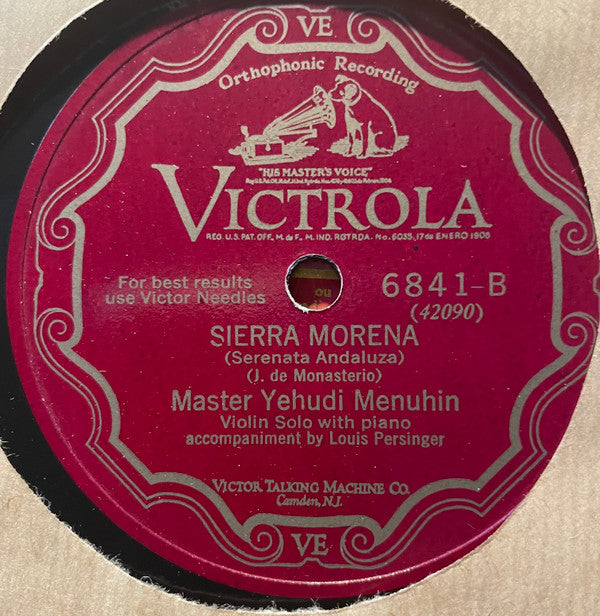Yehudi Menuhin - La Romanesca (16th Century Melody) / Sierra Morena (Serenata Andaluza) | Very Good Plus (VG+) Generic-The Happy Cap