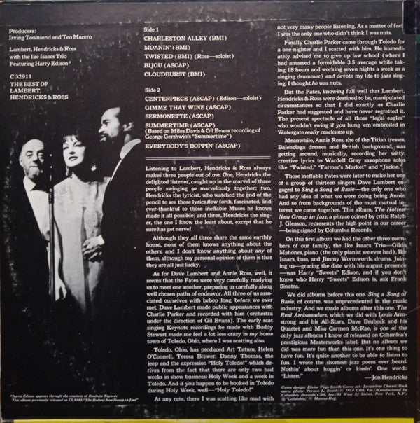 Lambert, Hendricks & Ross - The Best Of Lambert, Hendricks & Ross | Near Mint (NM) Very Good Plus (VG+)-The Happy Cap
