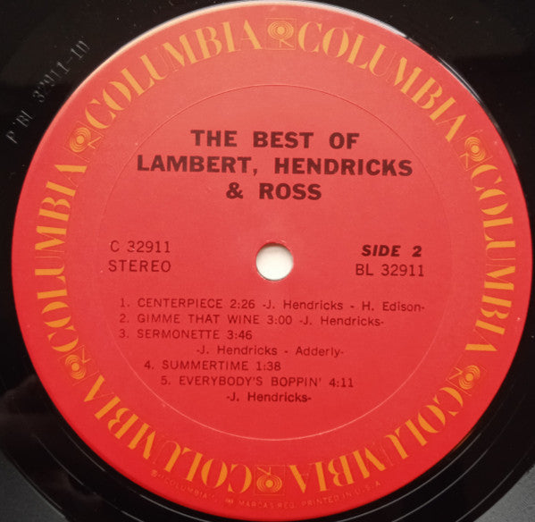 Lambert, Hendricks & Ross - The Best Of Lambert, Hendricks & Ross | Near Mint (NM) Very Good Plus (VG+)-The Happy Cap