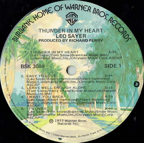 Leo Sayer - Thunder In My Heart | Near Mint (NM) Very Good Plus (VG+)-The Happy Cap