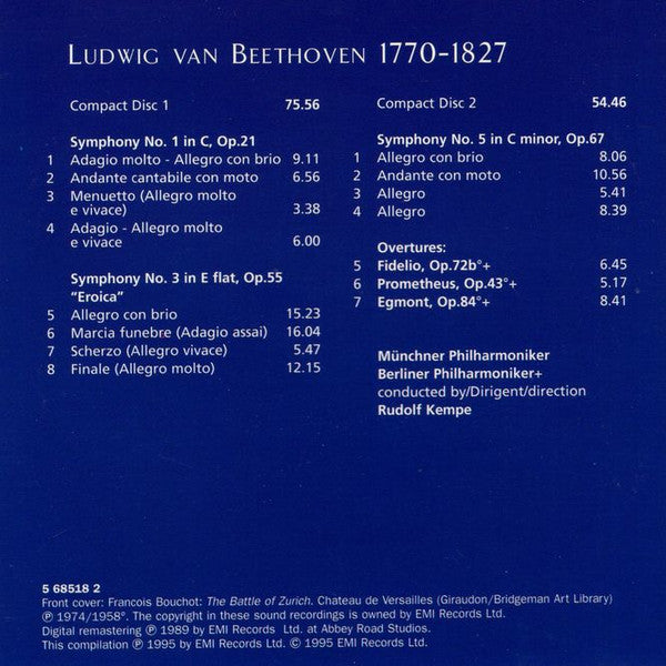 Ludwig van Beethoven, Rudolf Kempe - Symphonies Nos. 1 ⬥ 3 "Eroica" ⬥ 5 (CD) | Near Mint (NM) Near Mint (NM)-The Happy Cap