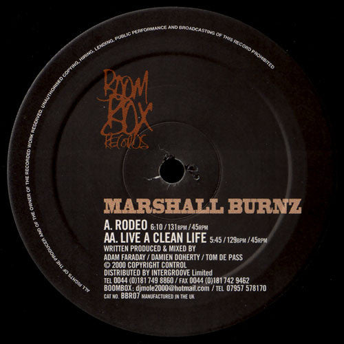 Marshall Burnz - Rodeo | Very Good Plus (VG+) Generic-The Happy Cap