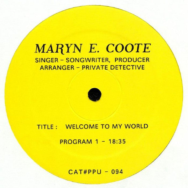 Maryn E. Coote - Welcome To My World | Mint (M) Mint (M)-The Happy Cap