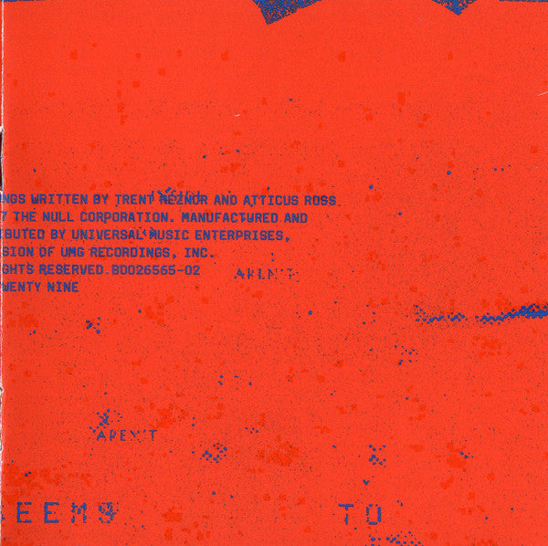 Nine Inch Nails - Not The Actual Events (CD) | Mint (M) Mint (M)-The Happy Cap