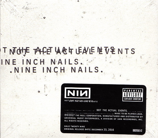 Nine Inch Nails - Not The Actual Events (CD) | Mint (M) Mint (M)-The Happy Cap