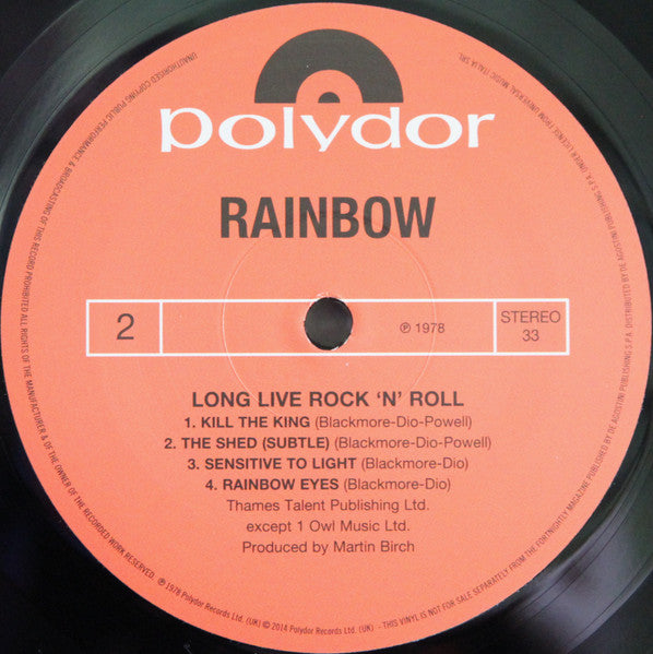 Rainbow - Long Live Rock 'N' Roll (VINYL IMPORT) | Mint (M) Mint (M)-The Happy Cap