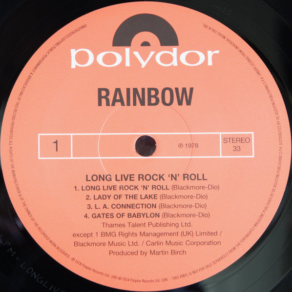 Rainbow - Long Live Rock 'N' Roll (VINYL IMPORT) | Mint (M) Mint (M)-The Happy Cap