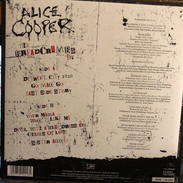 Alice Cooper (2) - The Breadcrumbs EP (10" VINYL) | Near Mint (NM or M-) Near Mint (NM)-The Happy Cap