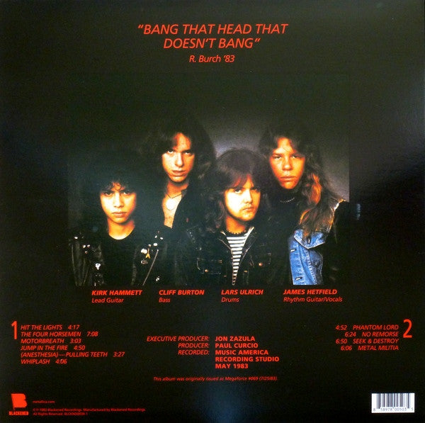 Metallica Kill 'Em All Blackened LP, Album, RE, RM Mint (M) Mint (M)-The Happy Cap