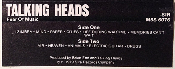 Talking Heads - Fear Of Music *CASSETTE* | Near Mint (NM) Near Mint (NM)-The Happy Cap