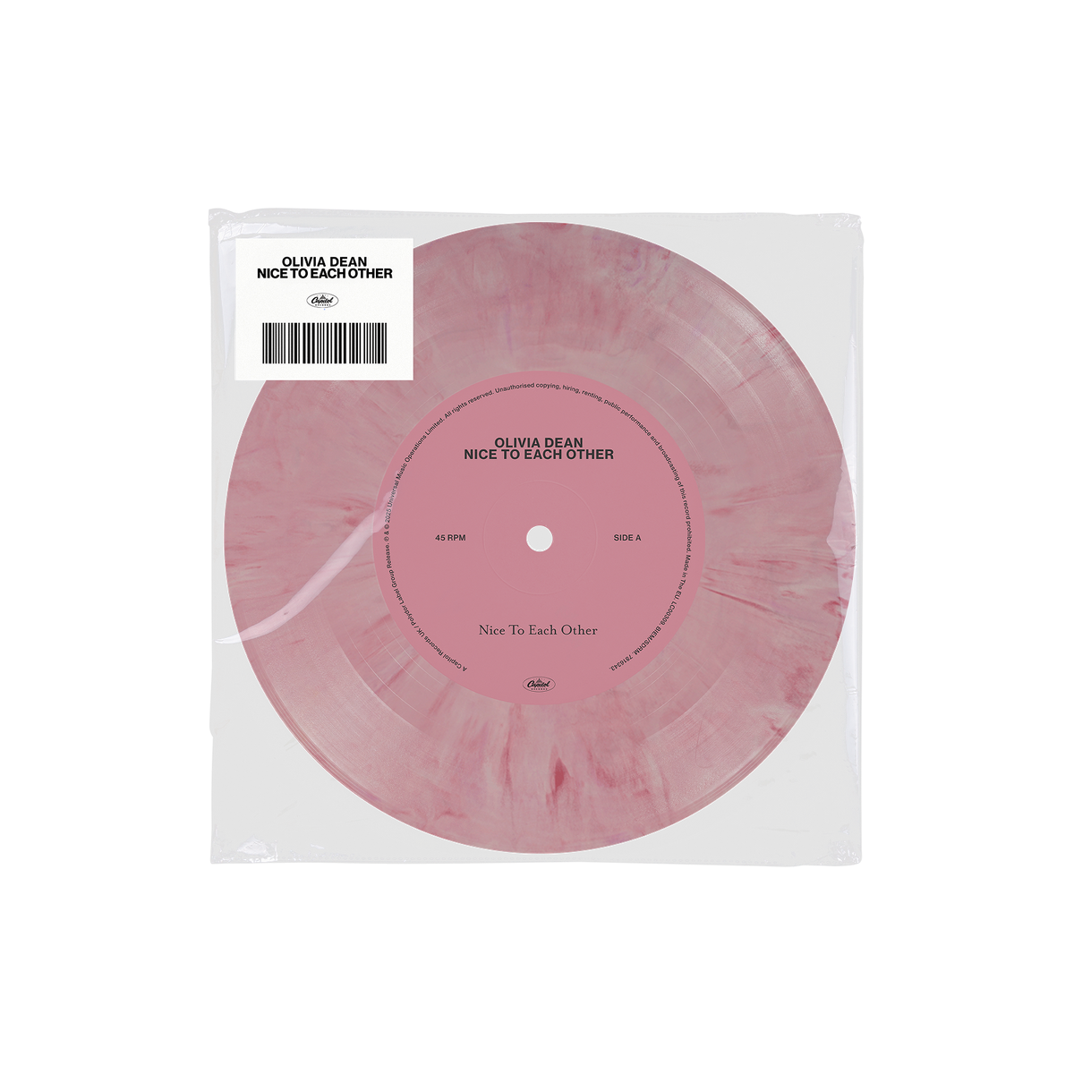 Olivia Dean - Nice To Each Other (Pink/White Vinyl 7") | Mint (M) Mint (M)-The Happy Cap