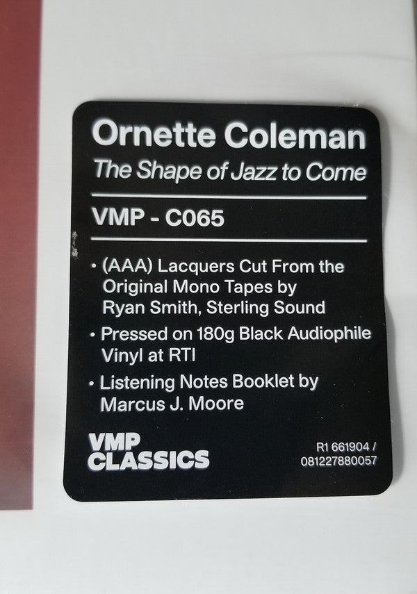 Ornette Coleman - The Shape Of Jazz To Come (VMP VINYL) | Mint (M) Mint (M)-The Happy Cap