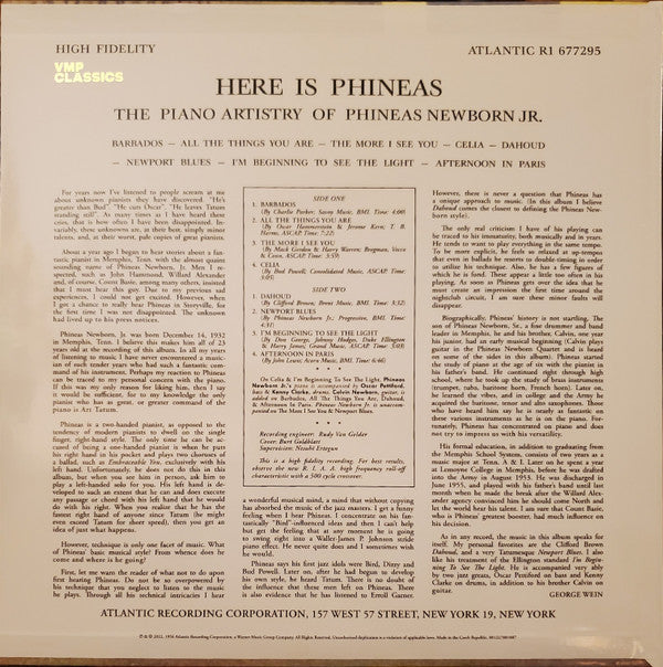 Here Is Phineas (The Piano Artistry Of Phineas Newborn Jr.) | Mint (M) Mint (M)-The Happy Cap