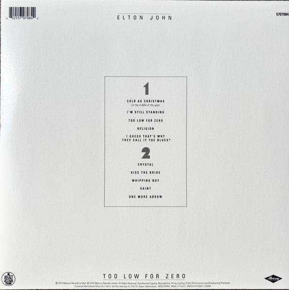 Elton John - Too Low For Zero (VINYL) | Mint (M) Mint (M)-The Happy Cap