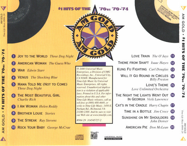 AM Gold - #1 Hits Of The '70s: '70-'74 *CD* | Mint (M) Mint (M)-The Happy Cap