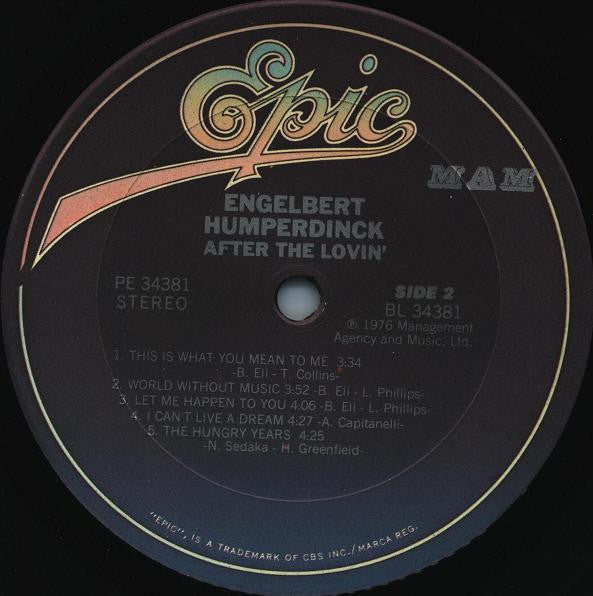 Engelbert Humperdinck - After The Lovin' | Near Mint (NM) Near Mint (NM)-The Happy Cap