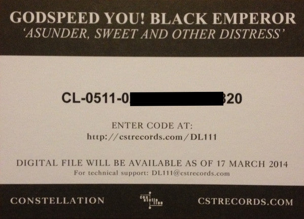 Godspeed You Black Emperor! Asunder, Sweet And Other Distress LP Mint (M) Mint (M)-The Happy Cap