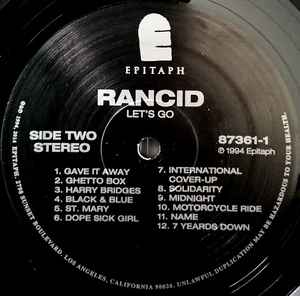 Rancid - Let's Go (20th Anniversary Reissue VINYL) |-The Happy Cap