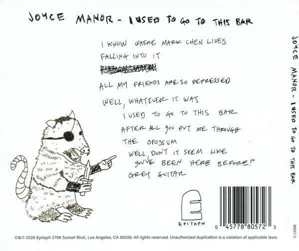Joyce Manor - I Used To Go To This Bar (CD) |-The Happy Cap