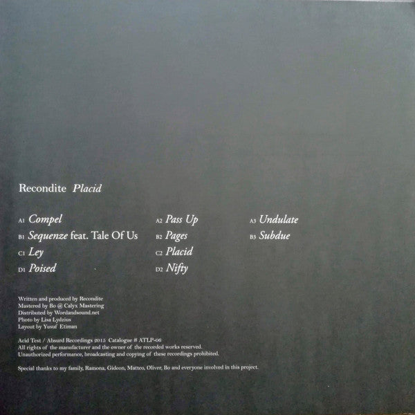 Recondite - Placid | Mint (M) Near Mint (NM)-The Happy Cap