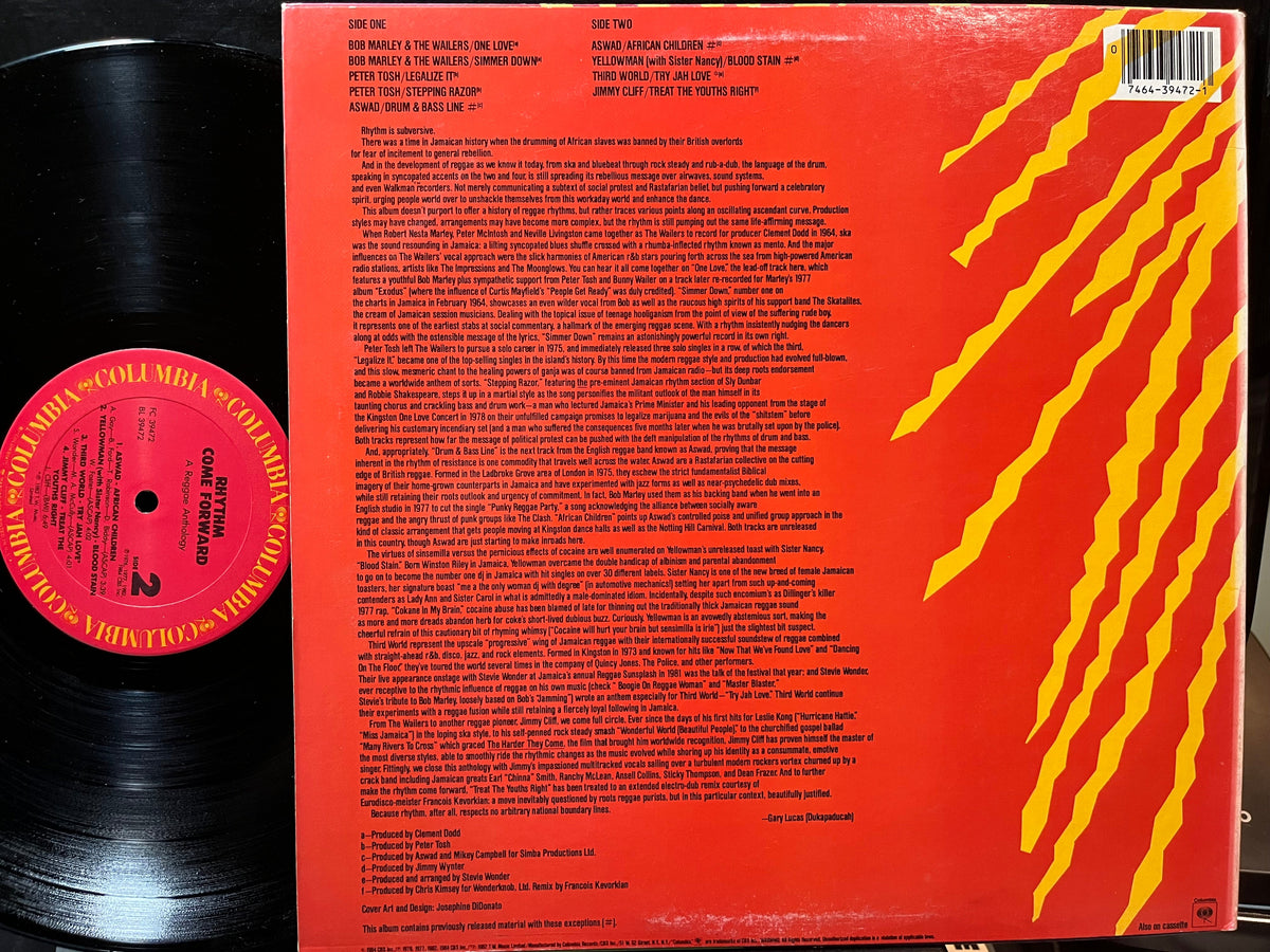 Various - Rhythm Come Forward (A Reggae Anthology)(VINYL LP COLUMBIA FC 39472 1984) | Near Mint (NM or M-) Excellent+ (EX+)-The Happy Cap