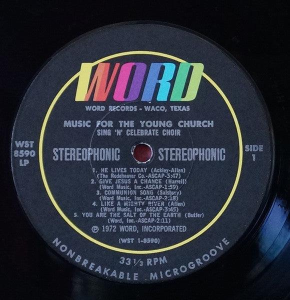 Sing N' Celebrate Choir - Music For The Young Church (VINYL) | Excellent+ (EX+) Near Mint (NM)-The Happy Cap