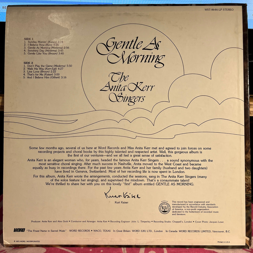 The Anita Kerr Singers - Gentle As Morning | Excellent (EX) Near Mint (NM)-The Happy Cap
