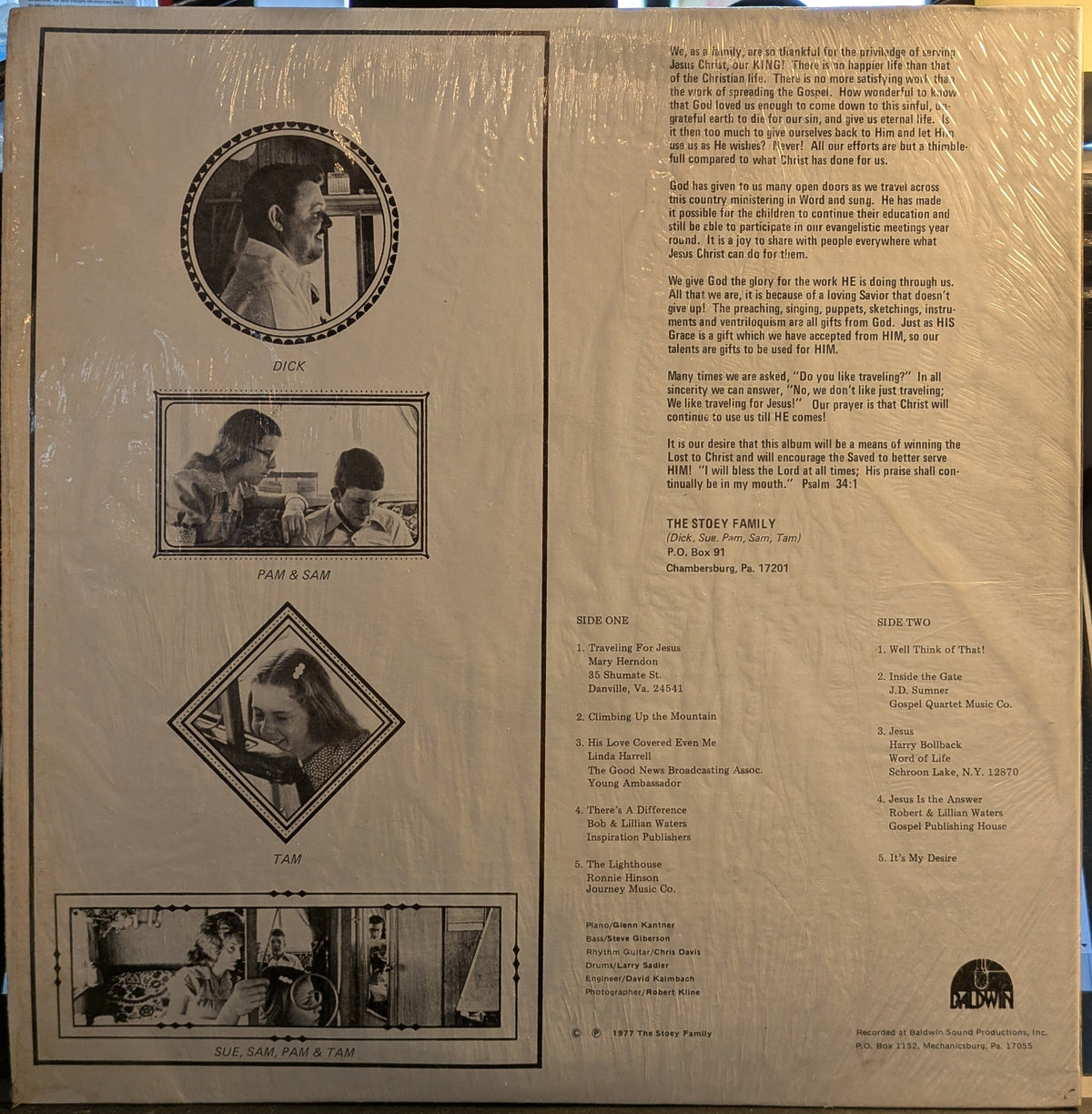 The Stoey Family - Traveling For Jesus (VINYL) | Near Mint (NM) Near Mint (NM)-The Happy Cap