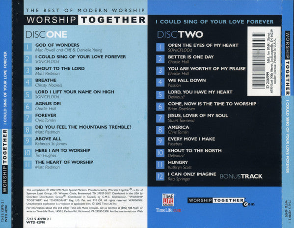 Various - The Best Of Modern Worship - Worship Together: I Could Sing Of Your Love Forever (2xCD) | Near Mint- (NM-) Excellent+ (EX+)-The Happy Cap