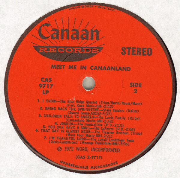 Various - Meet Me In Canaanland! (VINYL) | Near Mint (NM) Near Mint (NM)-The Happy Cap