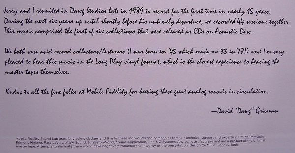 Jerry Garcia - Jerry Garcia / David Grisman | Mint (M) Mint (M)-The Happy Cap