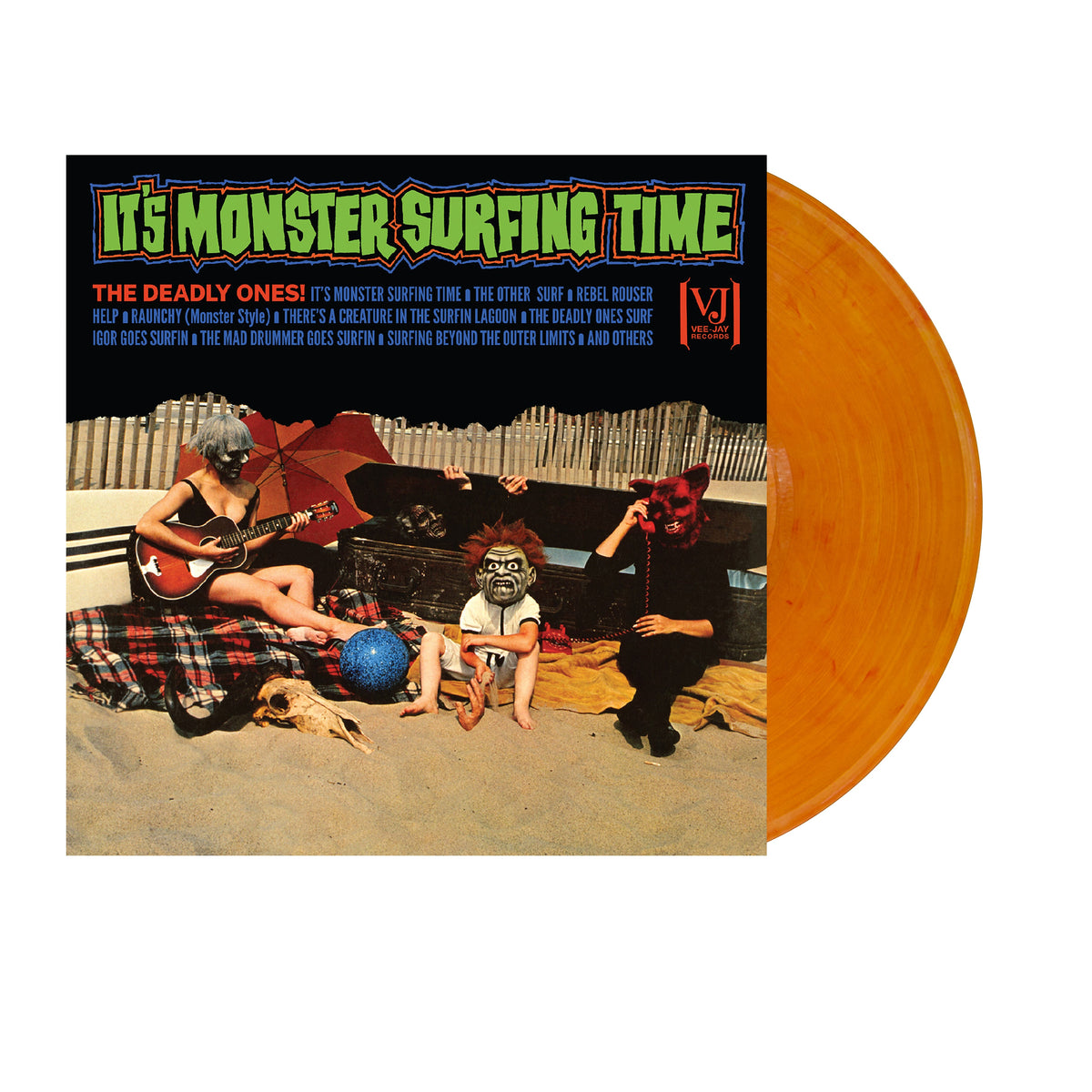The Deadly Ones - It's Monster Surfing Time (All-Analog) (Bloody Pumpkin Vinyl) | Mint (M) Mint (M)-The Happy Cap