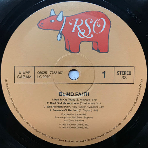 Blind Faith - Blind Faith (VINYL LP RSO 06025 17753167 2008) | NEW Mint (M) Excellent+ (EX+)-The Happy Cap