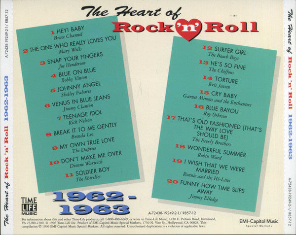 Various - The Heart Of Rock 'N' Roll - 1962-1963 *CD* | Mint (M) Mint (M)-The Happy Cap