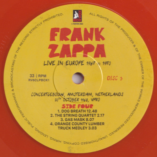 Frank Zappa - Live In Europe 1967 To 1970 (6XLP BOX* | Mint (M) Mint (M)-The Happy Cap