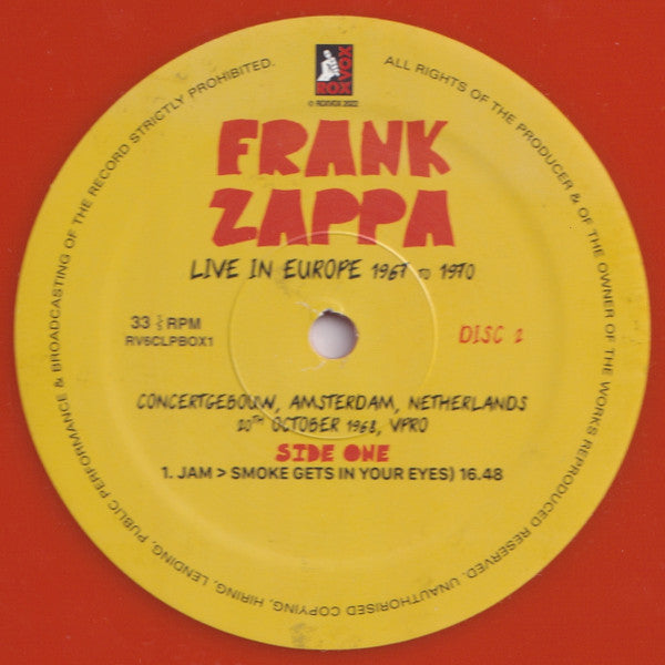 Frank Zappa - Live In Europe 1967 To 1970 (6XLP BOX* | Mint (M) Mint (M)-The Happy Cap