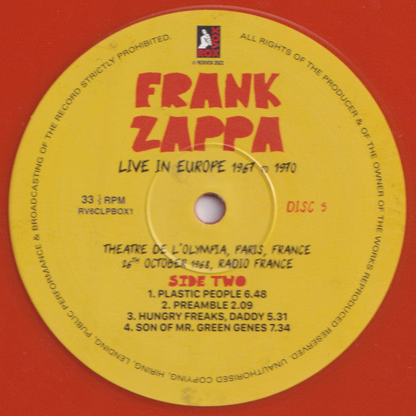 Frank Zappa - Live In Europe 1967 To 1970 (6XLP BOX* | Mint (M) Mint (M)-The Happy Cap