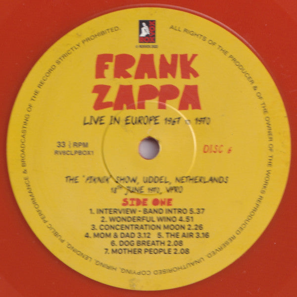Frank Zappa - Live In Europe 1967 To 1970 (6XLP BOX* | Mint (M) Mint (M)-The Happy Cap