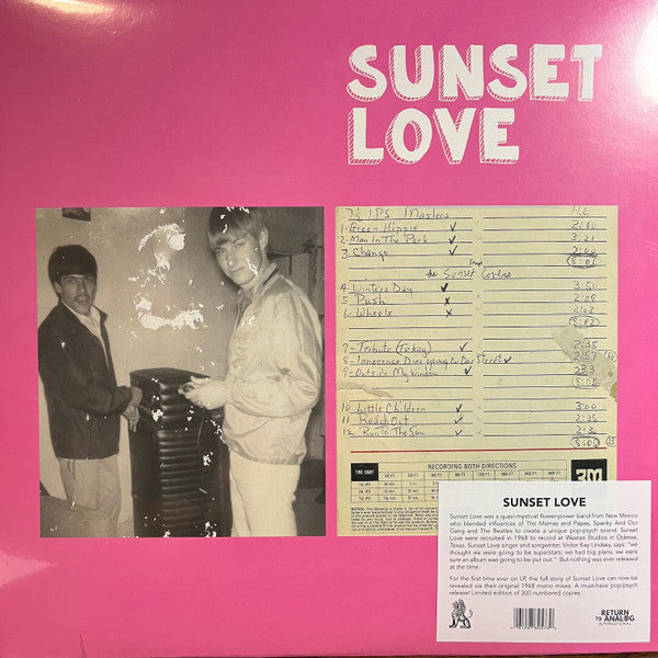 Sunset Love - Sunset Love (VINYL) | Mint (M) Mint (M)-The Happy Cap