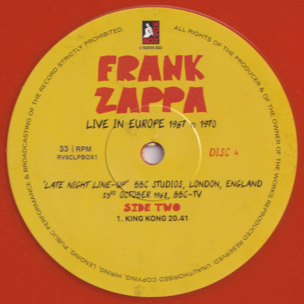 Frank Zappa - Live In Europe 1967 To 1970 (6XLP BOX* | Mint (M) Mint (M)-The Happy Cap