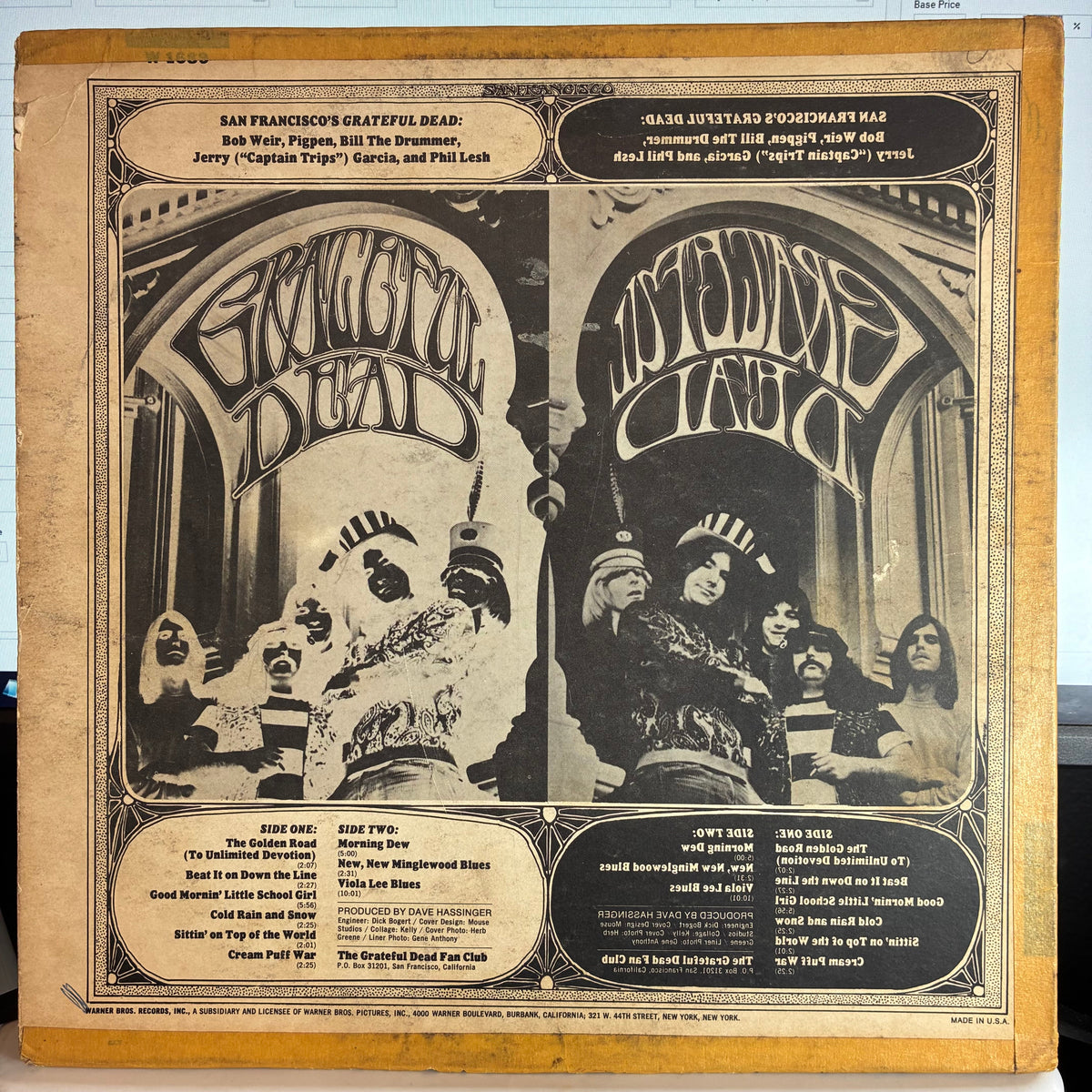 The Grateful Dead - The Grateful Dead (VINYL) | Good Plus (G+) Very Good (VG)-The Happy Cap