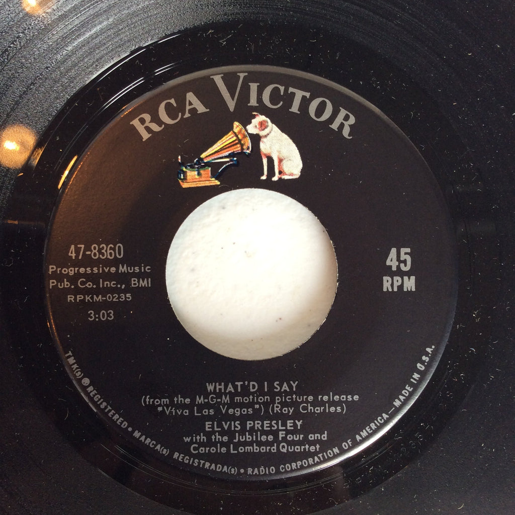 Elvis Presley - Viva Las Vegas / What'd I Say (7" VINYL) | Near Mint- (NM-) Very Good Plus (VG+)-The Happy Cap